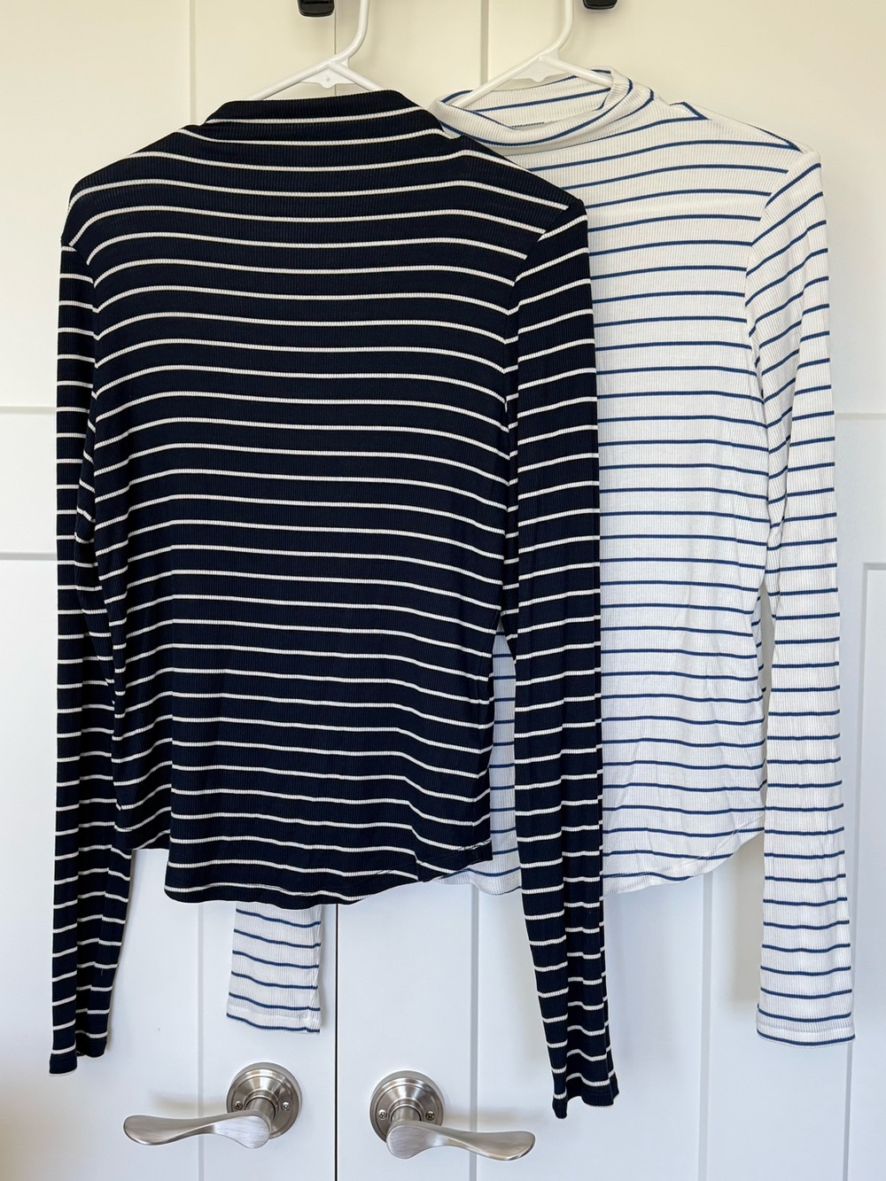 SET OF 2--American Eagle Outfitters Striped Long-Sleeve Tops - Blue & White